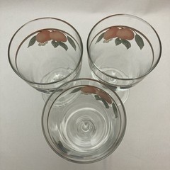 Vintage Mikasa Fruit Panorama Goblet Glasses 7″ Footed 14 Oz. Set of 3 Iced Tea