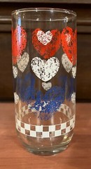 Anchor Hocking Tumblers 20 oz. Set of 2 Patriotic Red White and Blue Hearts 