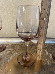Vintage Libbey Glass PREMIERE PINK 8 Ounce 7″ Water Wine Glasses – Set Of 4