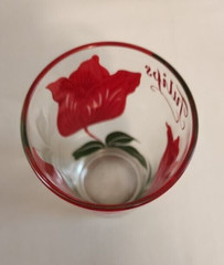 Peanut Butter Glass TULIPS Name on Top Red Tulips (Mauzy p. 30)