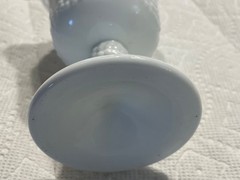 Indiana Colony Harvest White Milk Indiana Glass Goblet Grape Panel pedestal dish