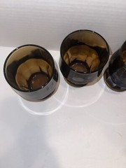 4 Vintage Viking Glass Arlington Brown 4 1/4” Glasses Tumblers Glasses HTF!