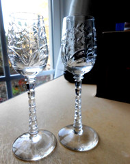 Rock Sharpe Baden Sherry Cut Crystal Stem 1004 Mid Century