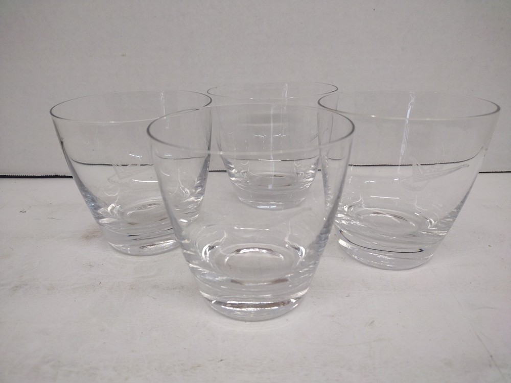 FOSTORIA Whiskey Glasses (4) Ford Thunderbird Highball Tumblers Vtg Circa 1960s