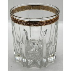 CELLINI Glass Tumbler Italy 24 KT Gold Crystal Old Fashioned Rocks Drinking