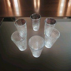 VTG Discont’ed Libbey Aztec Clear Tumblers-6, 1960s