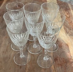 Vtg Cristal d’Arques Durand DIAMANT Set of 8💎5-3/4″ Claret Wine Glasses Crystal