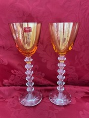 NIB FLAWLESS Glass BACCARAT France Two VEGA Crystal FORTISSIMO RHINE WINE GOBLET