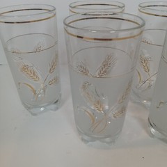 MCM «DISCOVER ITALY» 6 DRINKING GLASSES WHEAT SHAFT DESIGN 1960’S