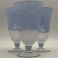Slant Collections Winter Wonderland 3pc Water Goblets/Glasses 1994-2018 6″t 16oz
