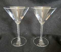 Ralph Lauren Set of 2 Latham Crystal Martini Glasses