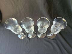 NIB Towle Full Lead Crystal HALIFAX Fluted Champagne Glasses 9″ Set of 4 #25423