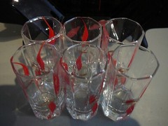 8 Arcoroc Octime Shot Glasses & Serving Tray