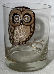 Georges Briard Owl 14 Oz Rocks Glasses Set Of 6 MCM Double Old Fashioned Sigma
