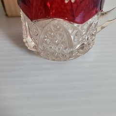 Vintage Flashed Ruby Glass Souvenir Mug George Huffman Engraved