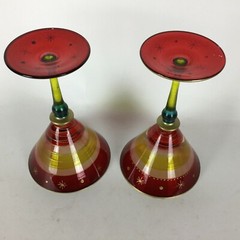 Hand Painted Oversize Margarita/Martini Glasses Set Of Two