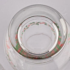 (2) Libbey Holly Ribbon Glasses Tulip Shape Tumblers Intact Gold Rims Vintage