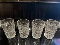 Vtg Fosteria American Clear 2056 Flat Glass Tumbler 4 1/4″ Set Of 4 Juice