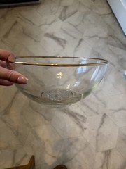 Vintage Punch bowl w/ 4oz gold rimmed cups – 7 piece
