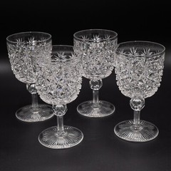 READ – Hawkes Crystal Russian Water Goblet Glasses ABP Set of 4- 6 1/8″