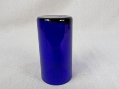 Hand-Blown Cobalt Blue Glass Tumbler Minimalist Cylindrical Studio Art Glass