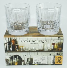 Royal Doulton ~ Neptune – Crystal Tumbler Pair – Set of 2 *BRAND NEW in Box!!