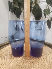 VTG Libbey Perception Cobalt Blue Celestial Tumbler Drinking Glasses 16oz MCM