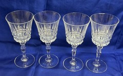 Set of 2 Vintage Crystal Villeneuve Wine Goblets Cristal D’Arques-Durand