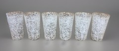 Vintage Hazel Atlas White Spaghetti String Highball Glasses 5” Tall Set of 6