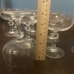 8 VTG «Vendome Uni» Knob in Stem Champagne Glasses By Cristal D’Arques 5” MCM