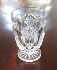EAPG Bryce, Richards TULIP / TULIP & SAWTOOTH Footed Tumbler / Spooner 5″t 1854