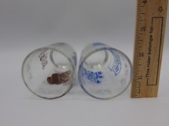 2 Vintage Children Juice Glasses Swanky Swigs Kraft Animals Kiddie Cup Blue Brn