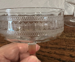 Vintage Delicate Stemmed Coupe Champagne Pedestal Glasses – Set of 3