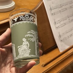 5 1950s Hellenic Wedgwood Green Greek Goddess Jasperware Jeannette Highballs