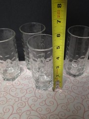 4 Vintage Libbey Crisa Pebbled Dimpled Optic Textured Clear Glass Juice Tumblers