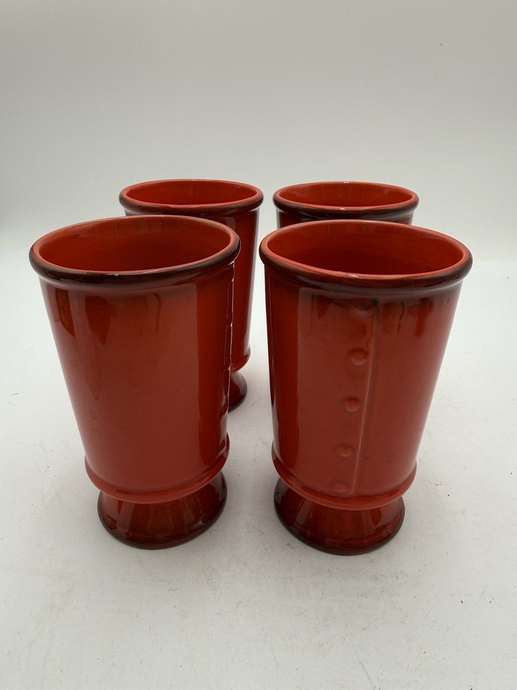 Poppytrail By Metlox Red Rooster 10oz Tumblers Set Of 4 E173