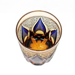 Crystal Whiskey Glass Tumbler Japanese Style Edo Kiriko Glass 9oz/250ml Blue