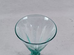 British Georgian Regency Blown Cut Flint Glass Green Wine Circa 1830 B