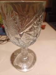Vintage Libbey HOBSTAR Star of David Water Wine Goblet Glass 7 1/4″