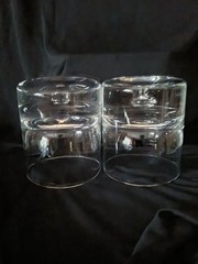 Vintage Krosno Poland Bubble Bottom Whiskey Glasses Crate & Barrel MCM Set of 2