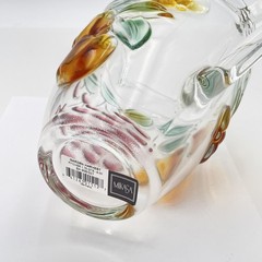 Mikasa Garden Harvest Clear Glass Pitcher 1.75 Qt 9″ Embossed Fruit Germany