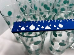 Set of 10 Turquoise Polka Dot Drinking Glasses almost match South Beach dishes