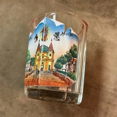 Vintage 1920s bohemian glass Hostyn Bavaria Austria enamel panel glass Tumblr