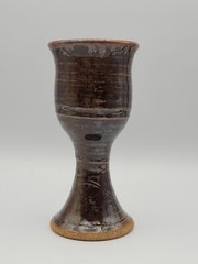 Studio Pottery Tenmoku Glaze Goblet Chalice