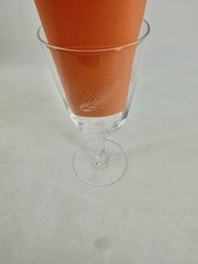 Vintage Etched Wheat Pattern Water Goblets Set of 6 Clear Glass Stemware 6 3/4”