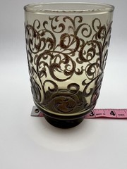 VTG Libbey Tawny Brown Glass Prado Tumbler Raised Scroll Design MCM Replacement