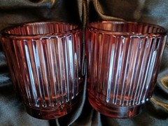 Never used! Amber ish Ribbed Glass Candle Holders! GORGEOUS! 💐 🌹 🌸