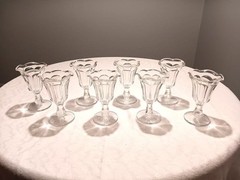 Vintage Tulip Ice Cream Sundae Glasses, Set Of 8