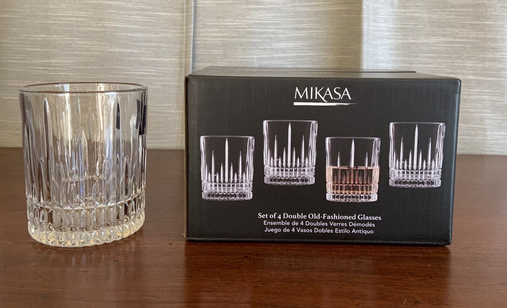 Set Of 4 Mikasa Franklin Double Old Fashioned Glasses 11 Oz