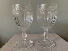 FOUR 4 Mikasa ITALIAN COUNTRYSIDE 6 3/4” Wine Glasses Swirls/Pressed/Knob Stem